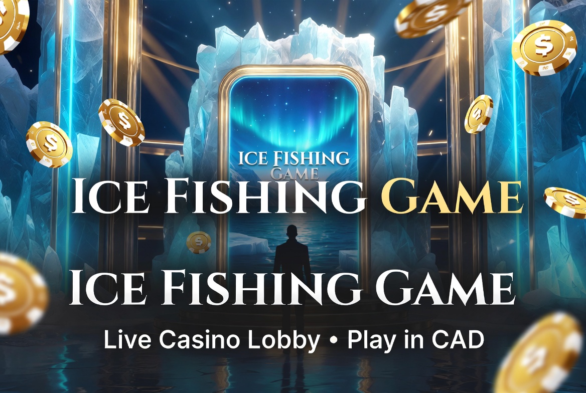 Ice Fishing casino homepage showing the Ice Fishing Game lobby