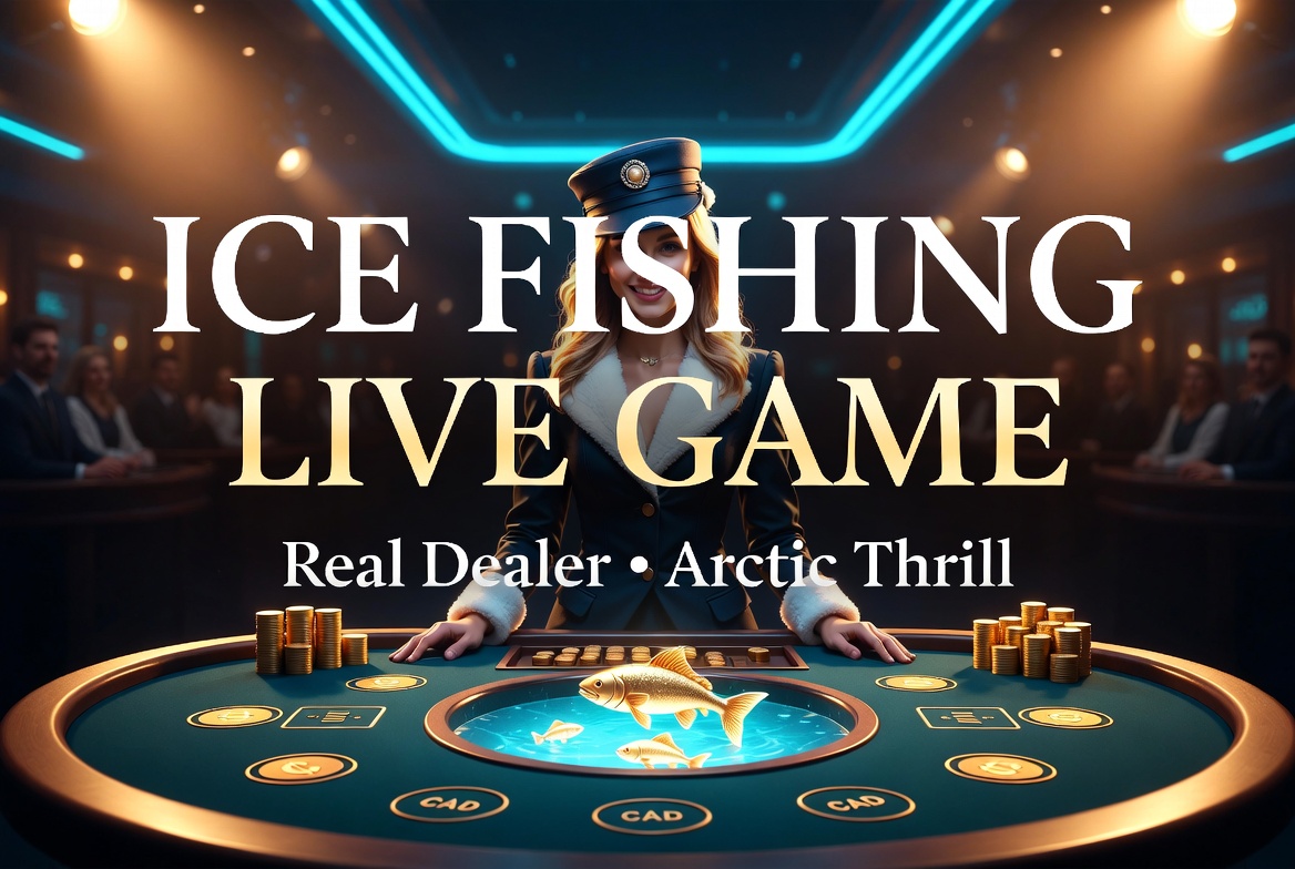 Ice Fishing live casino table with real dealer and arctic theme